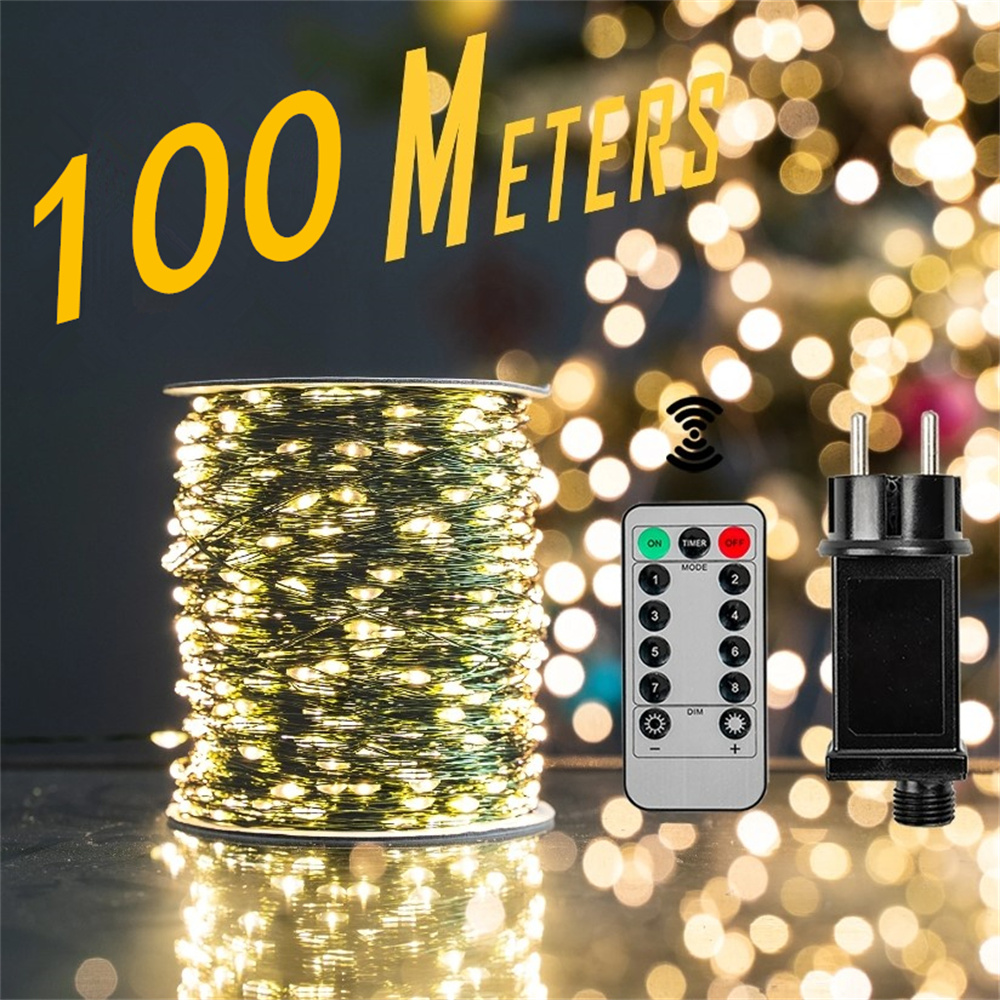 Outdoor Camping Lights String - 1000/500LED Fairy String Lights Christmas Garland