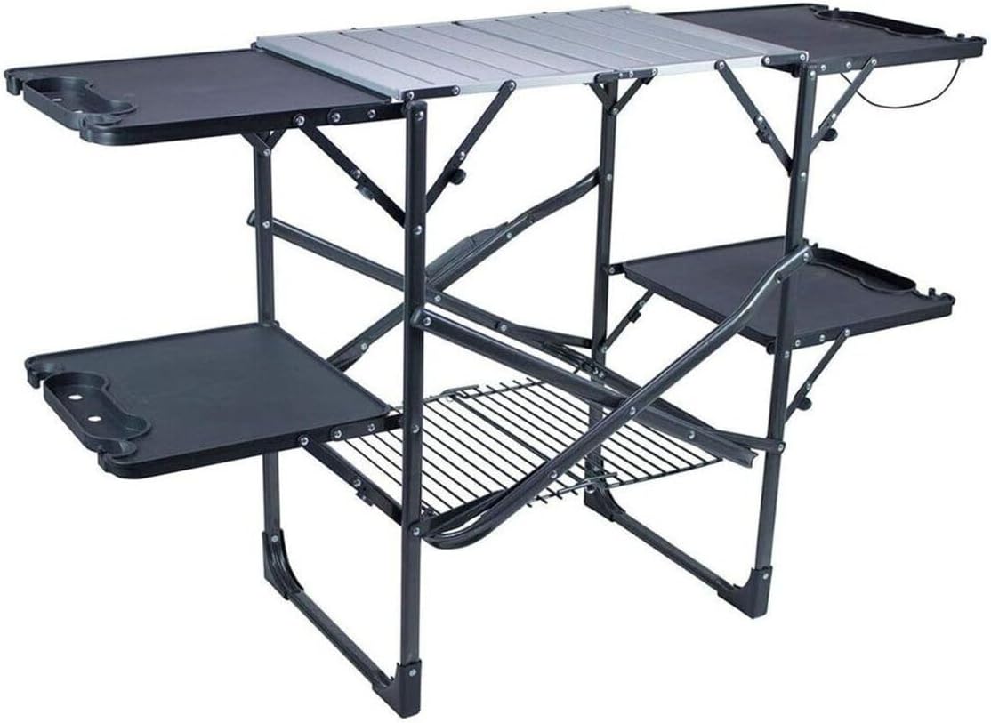 Outdoor Camping Folding Table - Slim Fold Portable Camping Kitchen Table