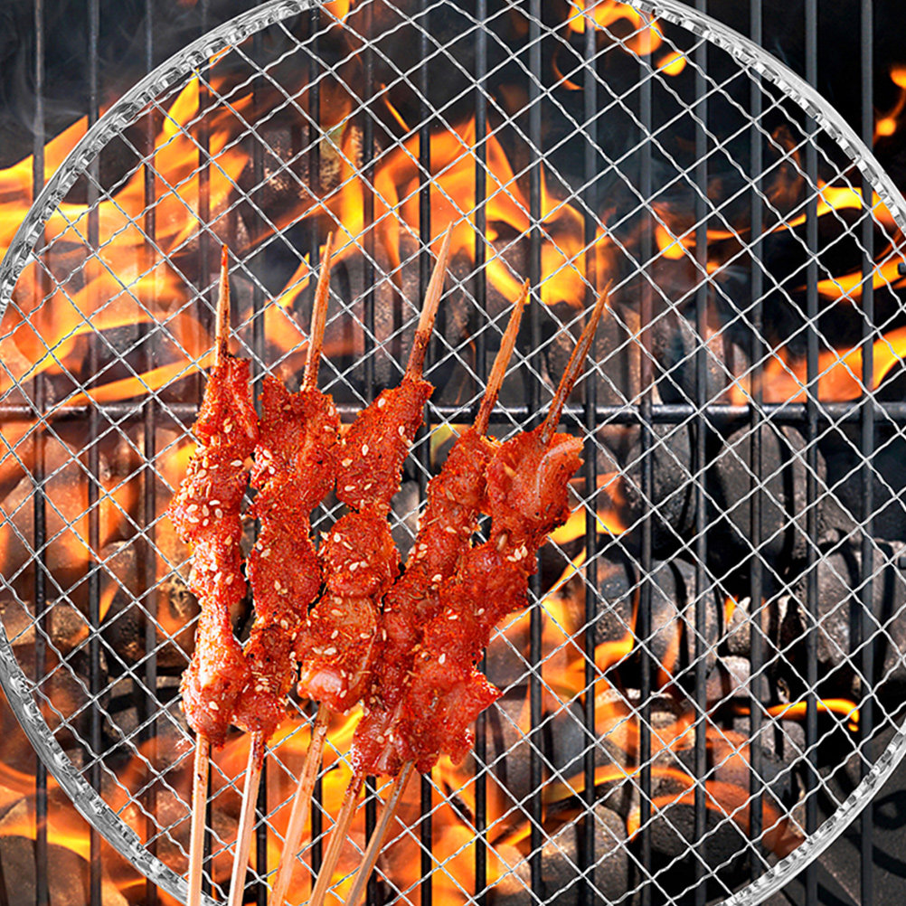Outdoor Camping Fire Pit - 10Pcs Bbq Grill Mesh Fire Pit