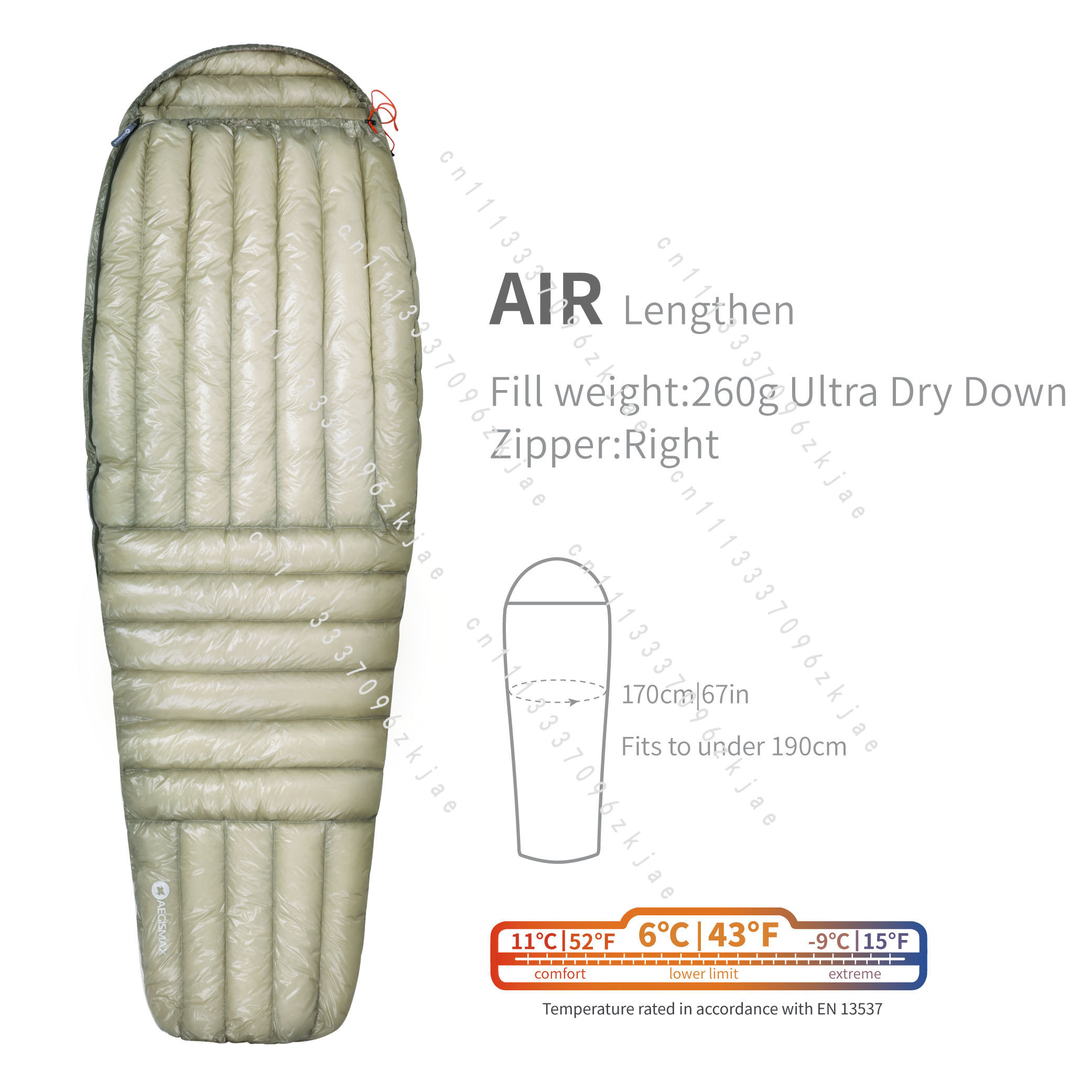 Outdoor Camping Sleeping Bag - AIR 10D 800FP Ultra Dry Down