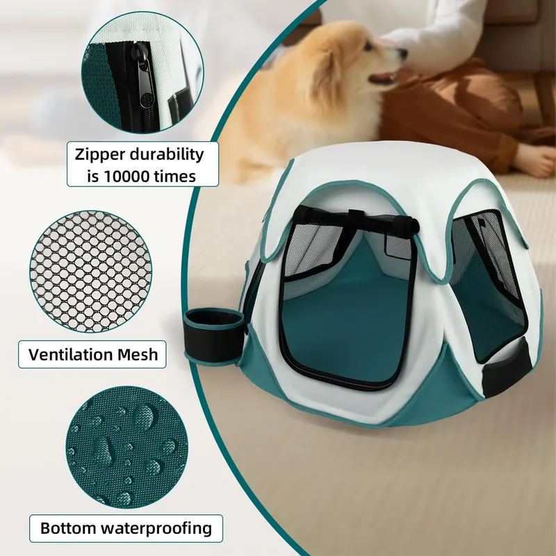 Outdoor Camping Dog Kennel - Portable Foldable Pet Carrier Small Dog