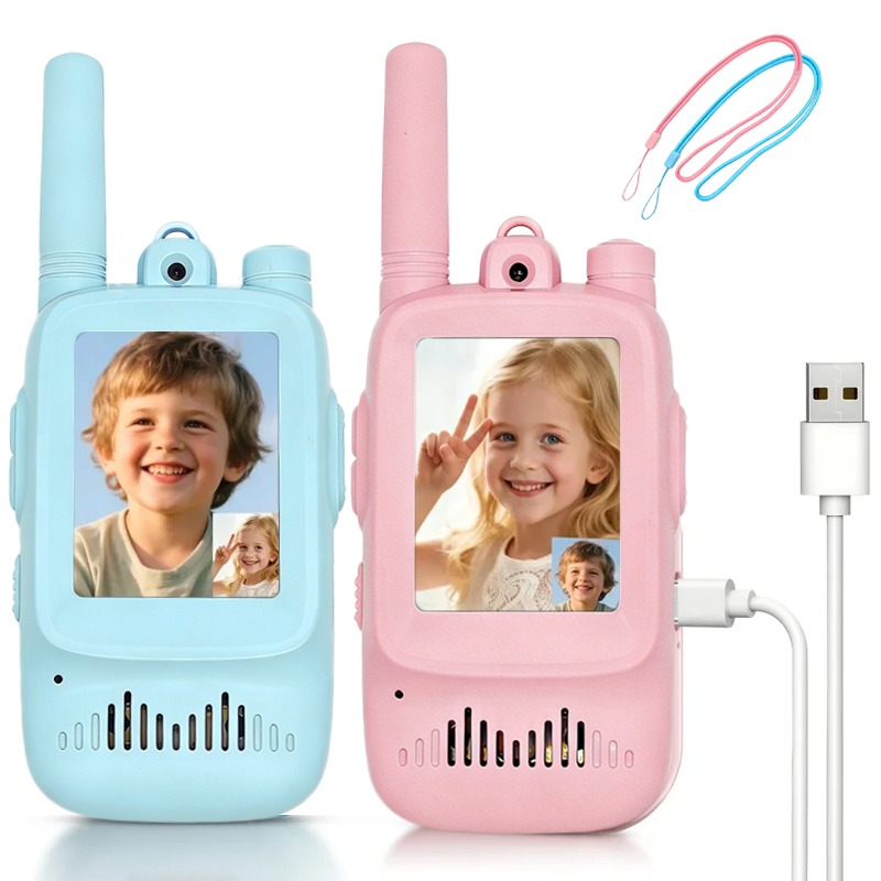 Outdoor Camping Games For Kids - 2pcs kids Video Walkie Talkie Rechargeable