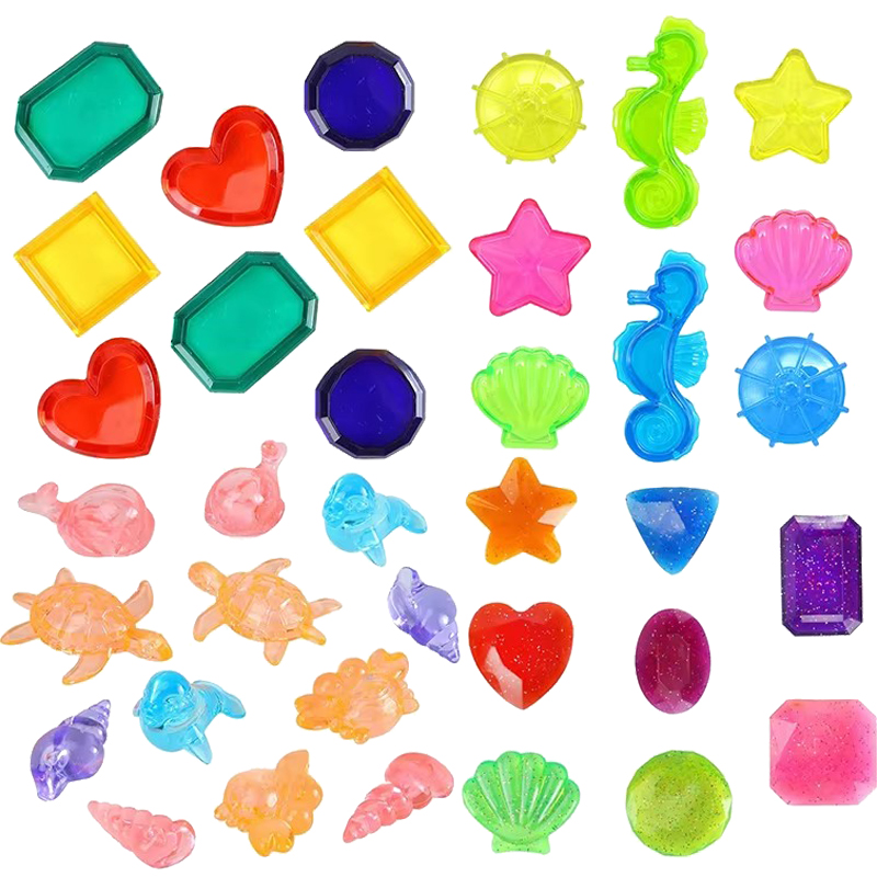 Outdoor Camping Games For Kids - Children Colored Plastic Gem Toy Diving