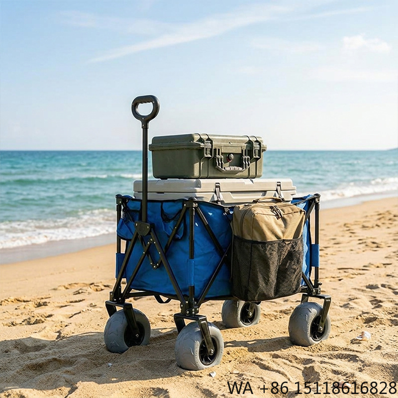 Foldable Metal Beach Wagon Qui - Outdoor Camping Folding Table review and price