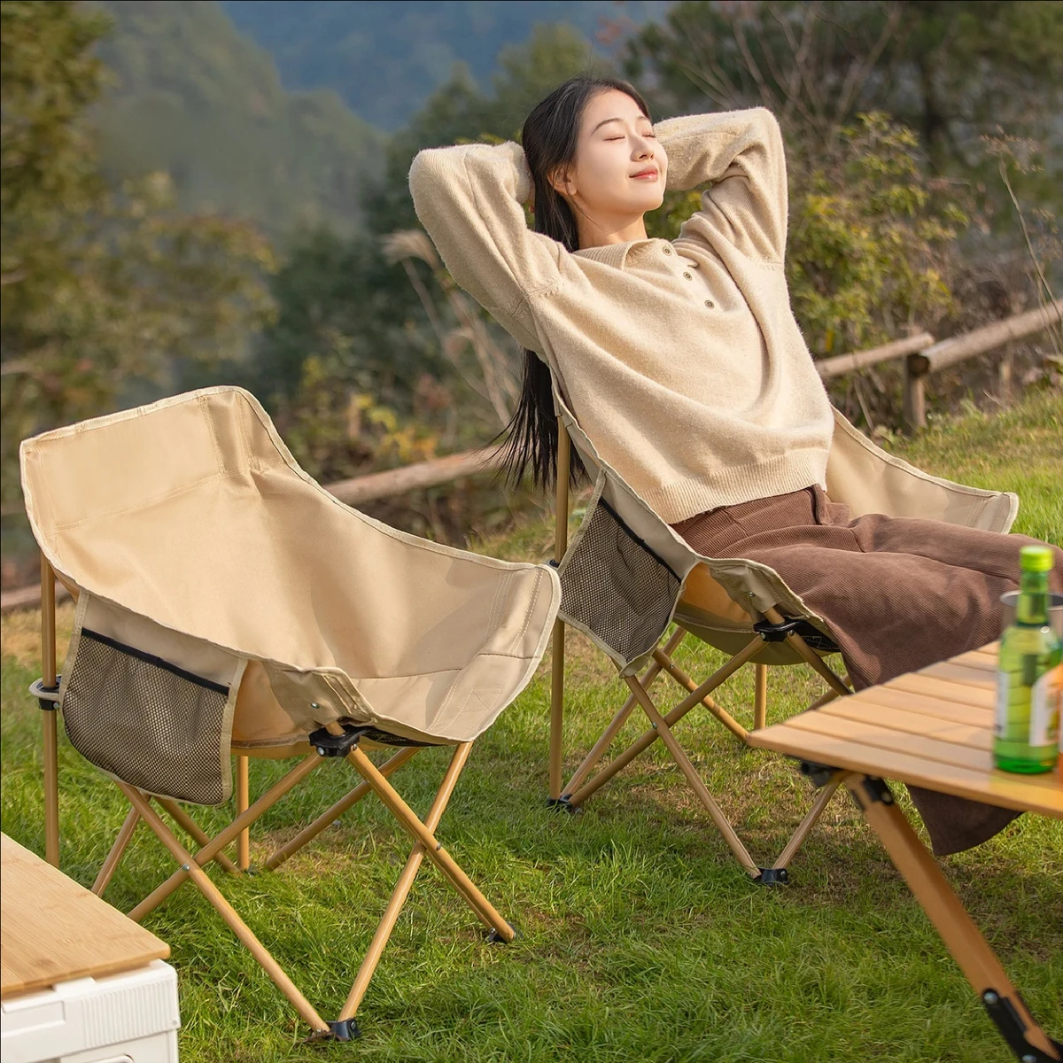 Portable Folding Moon Chair -  - Outdoor Camping Rocking Chair review and price