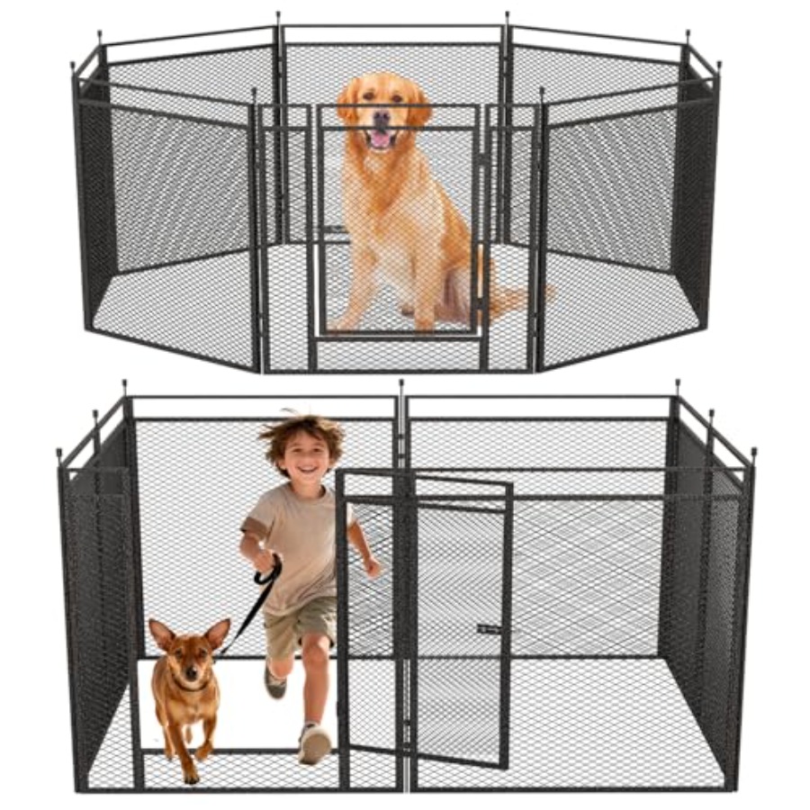 Dog Playpen with Safety Mesh 3 - Outdoor Camping Dog Kennel review and price