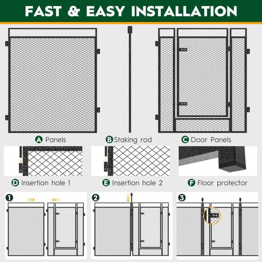 Dog Playpen with Safety Mesh 3 - Outdoor Camping Dog Kennel review and price