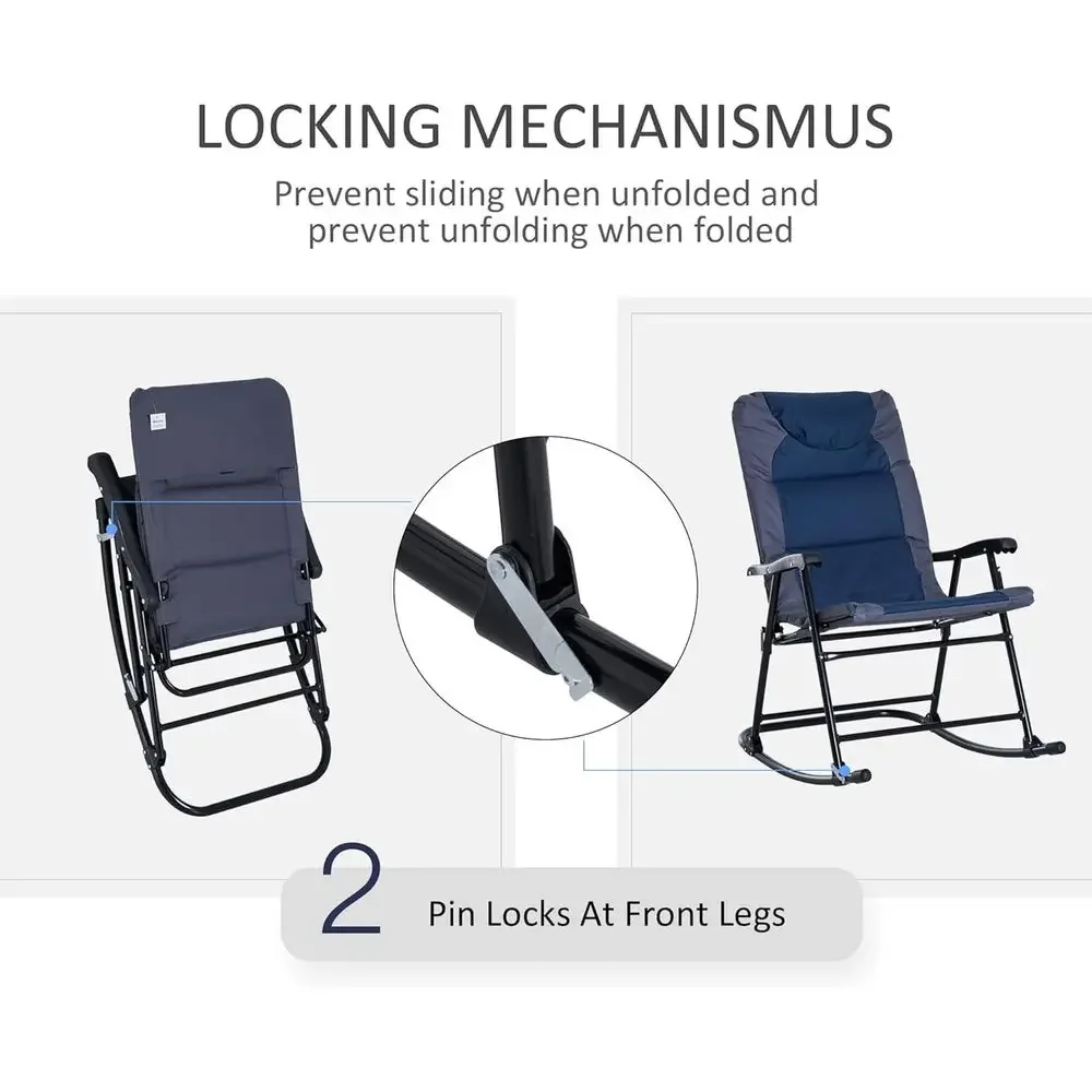 Navy Blue 3-Piece Outdoor Pati - Outdoor Camping Rocking Chair review and price