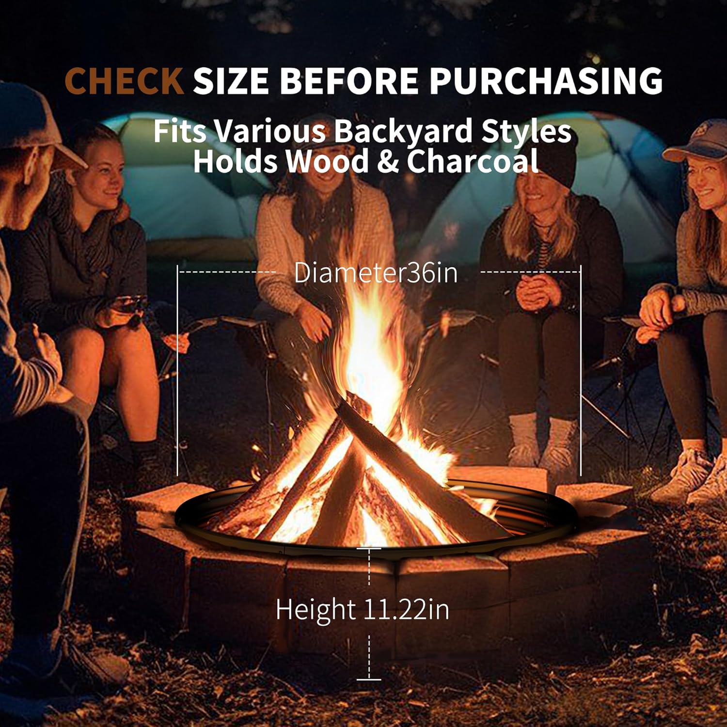 36 Inch Heavy Duty Fire Pit Ri - Outdoor Camping Fire Pit review and price