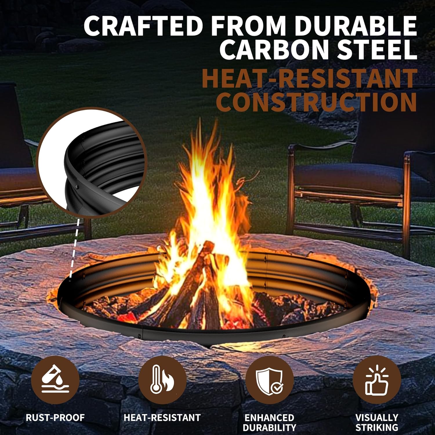 36 Inch Heavy Duty Fire Pit Ri - Outdoor Camping Fire Pit review and price
