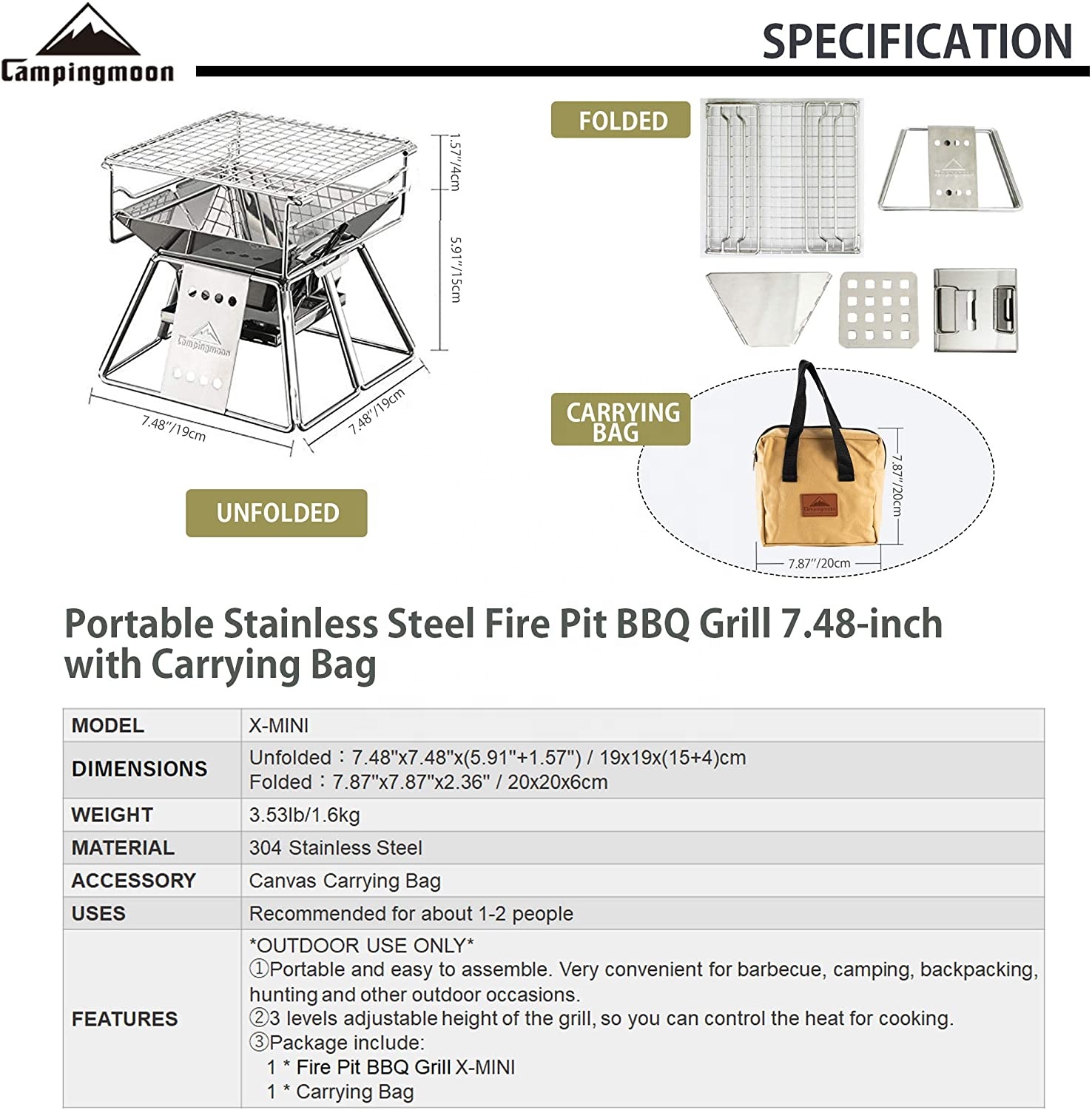 Campingmoon Outdoor Camping Bb - Outdoor Camping Fire Pit review and price