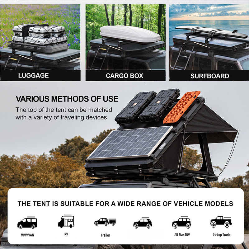 Hard Aluminum Rooftop Tent wit - Outdoor Camping Van Tent review and price