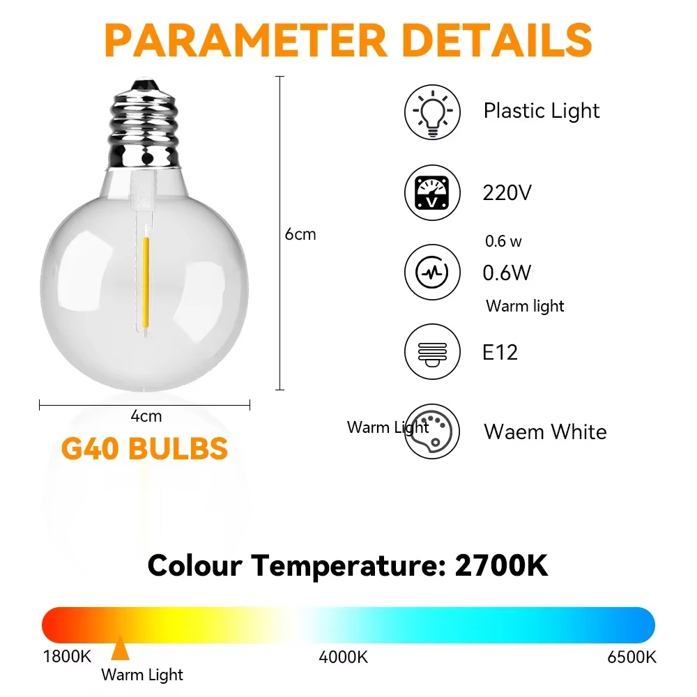 30M 15M Fairy String Light G40 - Outdoor Camping Lights String review and price