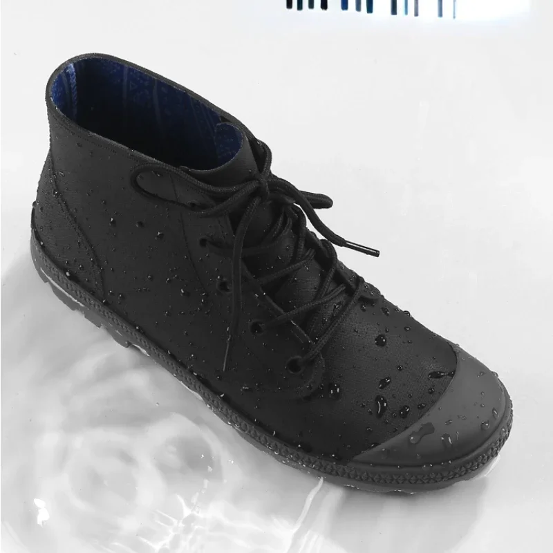 Winter Men Rain Boots Lace-up  - Outdoor Camping Winter review and price